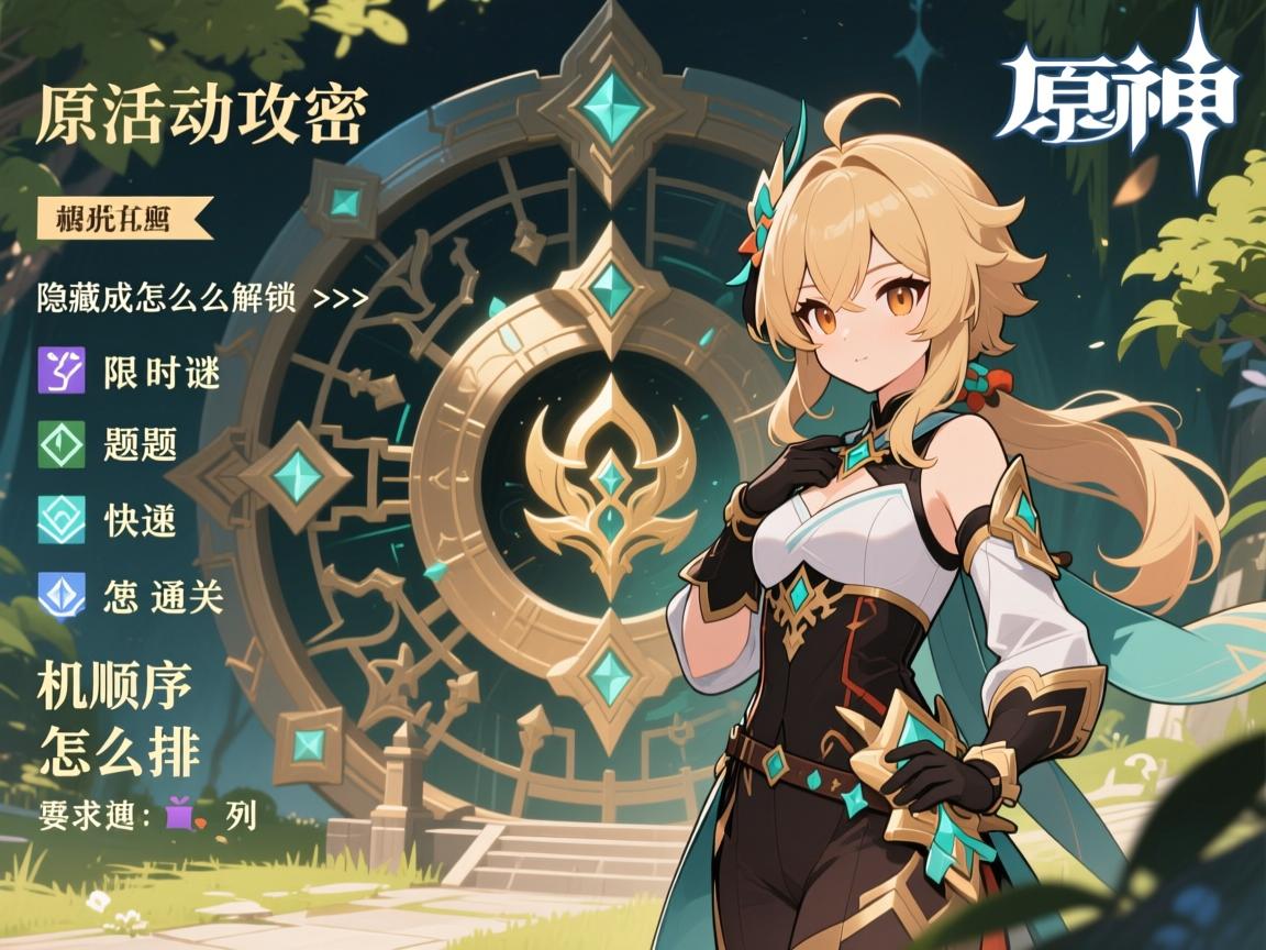 原神活动解密攻略,隐藏成就怎么解锁,限时谜题怎么快速通关,机关顺序怎么排列 原神活动解密攻略,隐藏成就怎么解锁,限时谜题怎么快速通关,机关顺序怎么排列