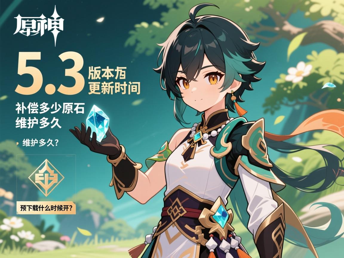 5.3版本更新时间原神,补偿多少原石,维护多久,预下载什么时候开? 5.3版本更新时间原神,补偿多少原石,维护多久,预下载什么时候开?