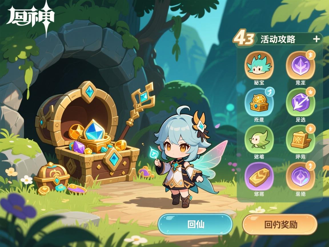 原神4.3活动攻略,秘宝迷踪藏宝地在哪,迷你仙灵怎么选,回归奖励有哪些 原神4.3活动攻略,秘宝迷踪藏宝地在哪,迷你仙灵怎么选,回归奖励有哪些