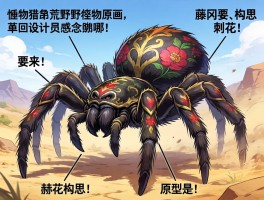 怪物猎人荒野怪物原画,设计灵感从哪来,藤冈要如何构思刺花蜘蛛,赫猿兽原型是什么