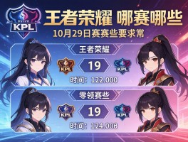 王者荣耀KPL10月29号赛程有哪些比赛，具体时间怎么安排？