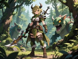 求一套《怪物猎人荒野》好看不贵的新手外观配装，最好有森林风格！