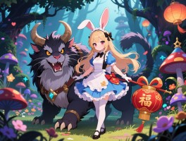 魔域爱丽丝梦游仙境跨界联动公益兔年兽