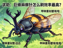 求助！巨蜂的麻痹针怎么刷效率最高？甲虫种素材都有啥用？