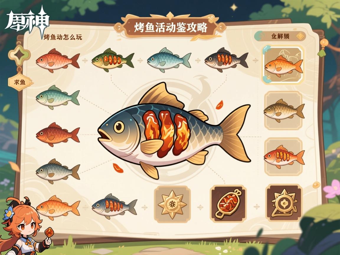 原神烤鱼活动图鉴攻略,烤鱼活动怎么玩,全图鉴如何收集,隐藏烤鱼怎么解锁,奖励有哪些 原神烤鱼活动图鉴攻略,烤鱼活动怎么玩,全图鉴如何收集,隐藏烤鱼怎么解锁,奖励有哪些