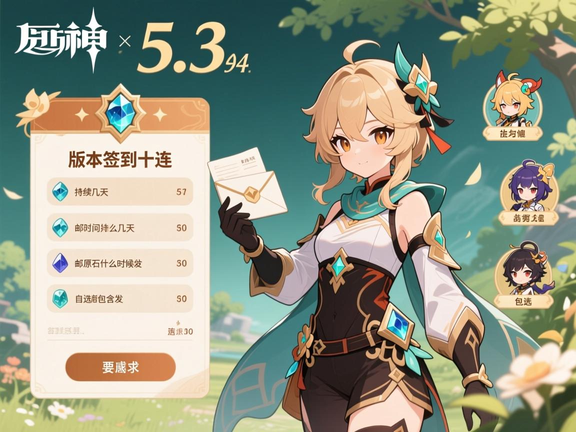 原神5.3版本签到十连,签到时间持续几天,邮箱原石什么时候发,自选角色包含谁 原神5.3版本签到十连,签到时间持续几天,邮箱原石什么时候发,自选角色包含谁