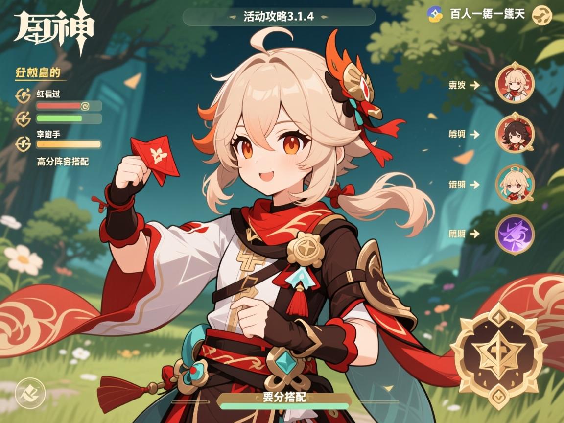 原神活动攻略3.1.4,百人一揆第四天怎么过,幸福的红手帕任务流程,高分阵容搭配 原神活动攻略3.1.4,百人一揆第四天怎么过,幸福的红手帕任务流程,高分阵容搭配