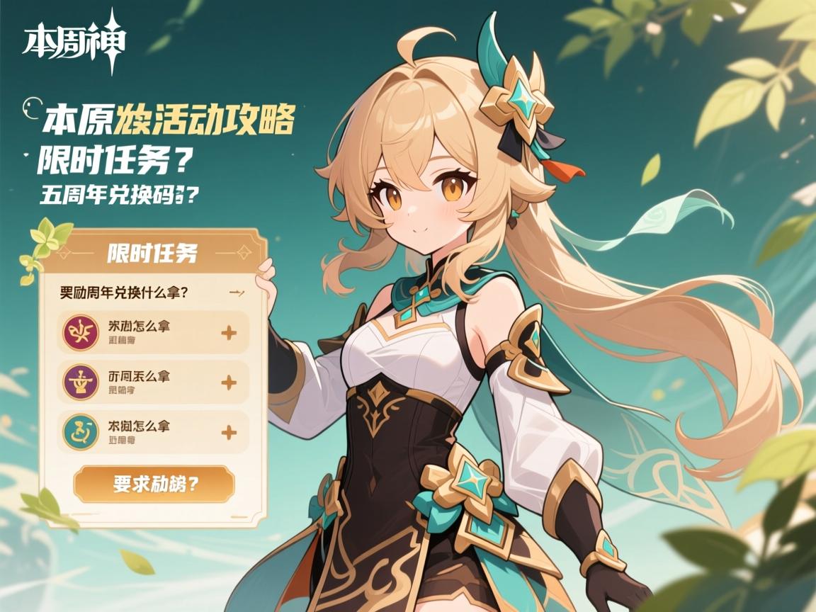 本周原神活动攻略,限时任务有哪些,奖励怎么拿,五周年兑换码是什么 本周原神活动攻略,限时任务有哪些,奖励怎么拿,五周年兑换码是什么