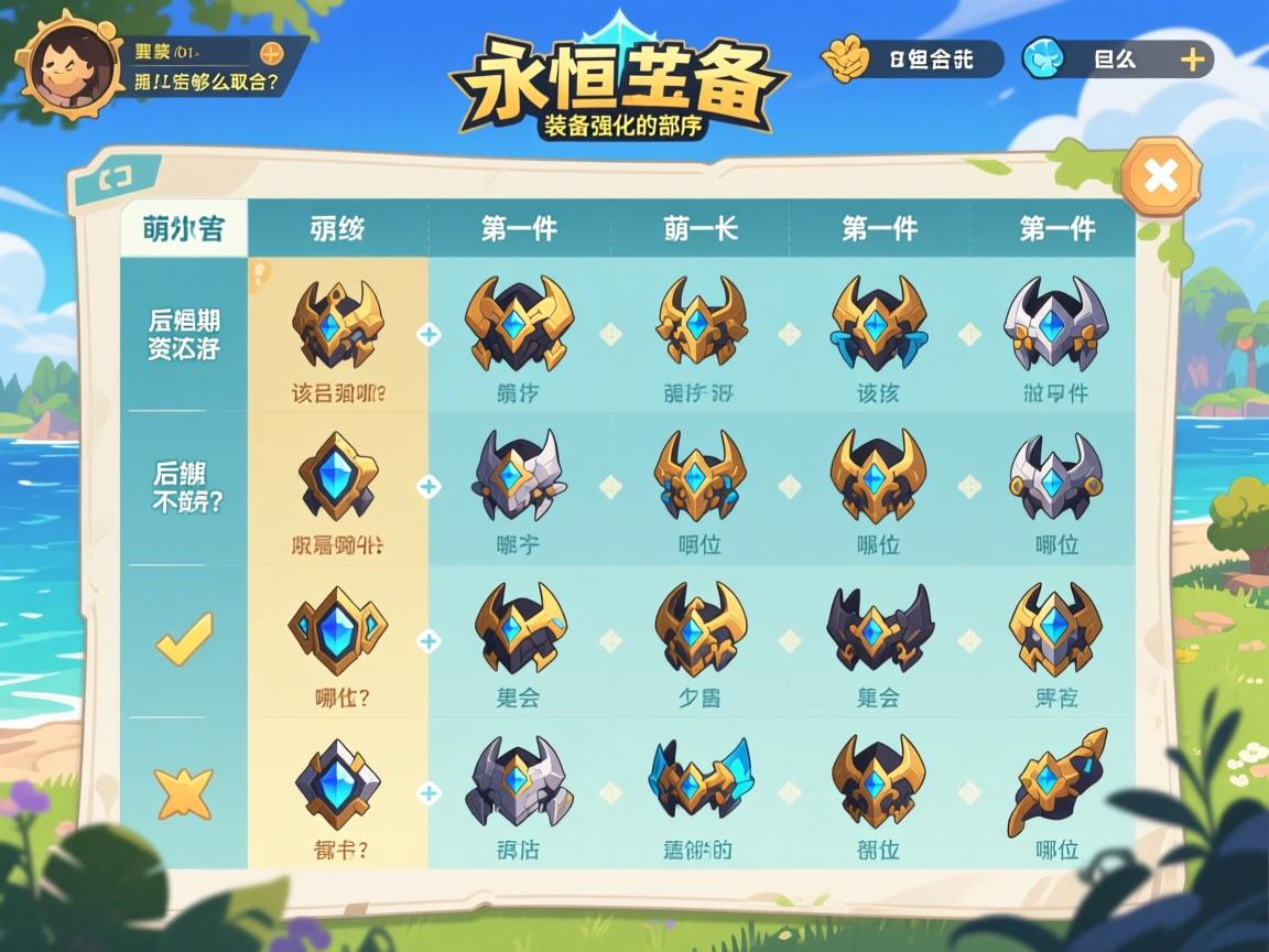 永恒岛装备强化顺序表萌新第一件该强化的部位是哪个?后期资源不够怎么取舍? 永恒岛装备强化顺序表萌新第一件该强化的部位是哪个?后期资源不够怎么取舍?