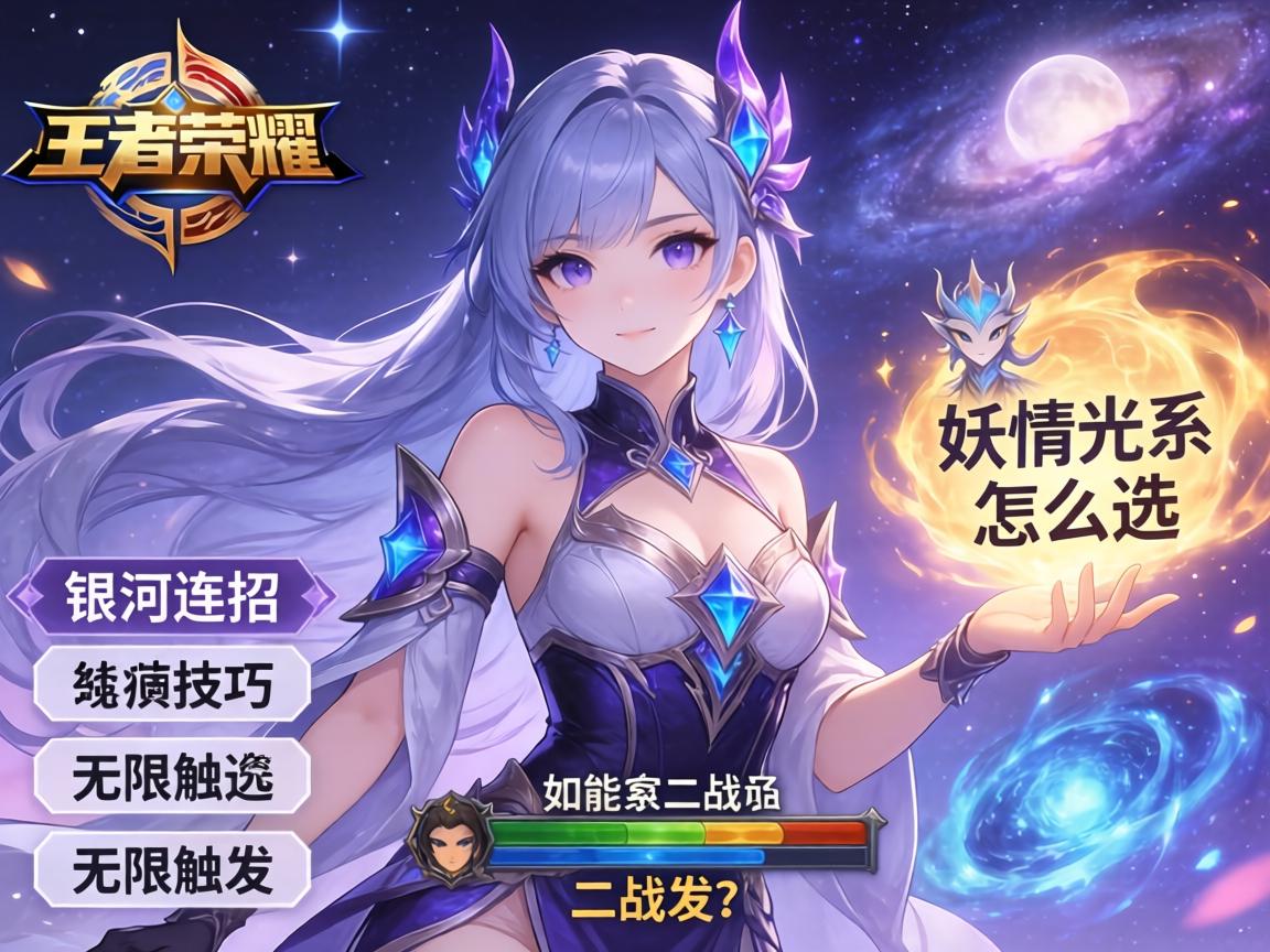 王者荣耀银河连招技巧,妖精光系怎么选,如何无限触发二技能? 王者荣耀银河连招技巧,妖精光系怎么选,如何无限触发二技能?