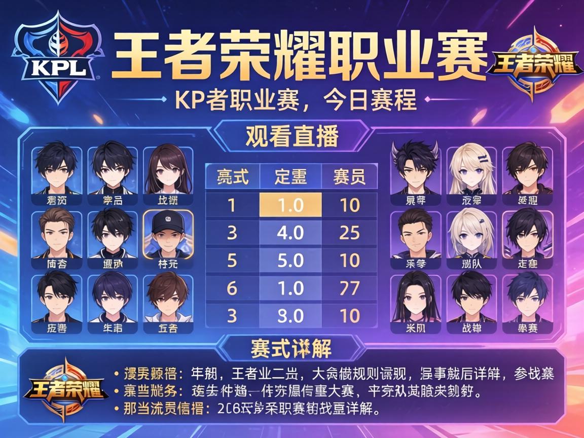 KPL王者荣耀职业赛今日赛程,如何观看直播,赛制规则详解,哪些战队参赛 KPL王者荣耀职业赛今日赛程,如何观看直播,赛制规则详解,哪些战队参赛