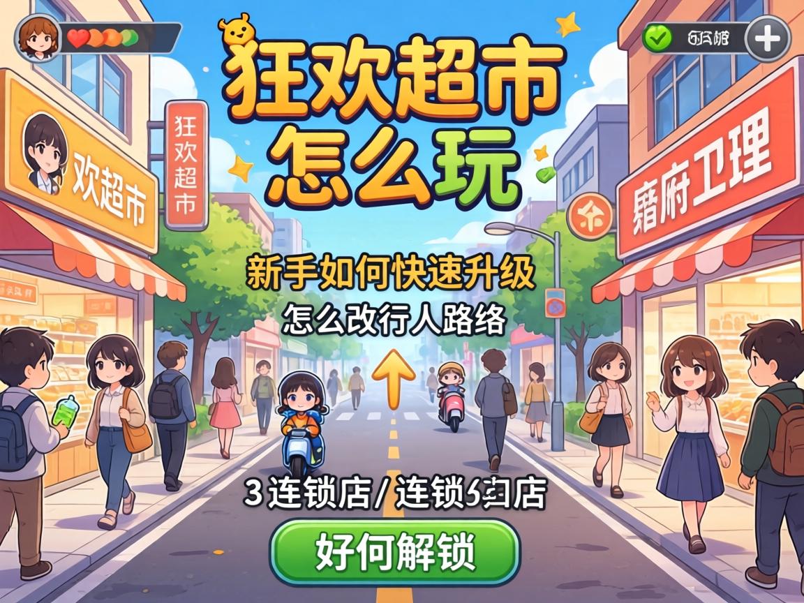 狂欢超市怎么玩,新手如何快速升级,怎么改行人路线,连锁店如何解锁 狂欢超市怎么玩,新手如何快速升级,怎么改行人路线,连锁店如何解锁