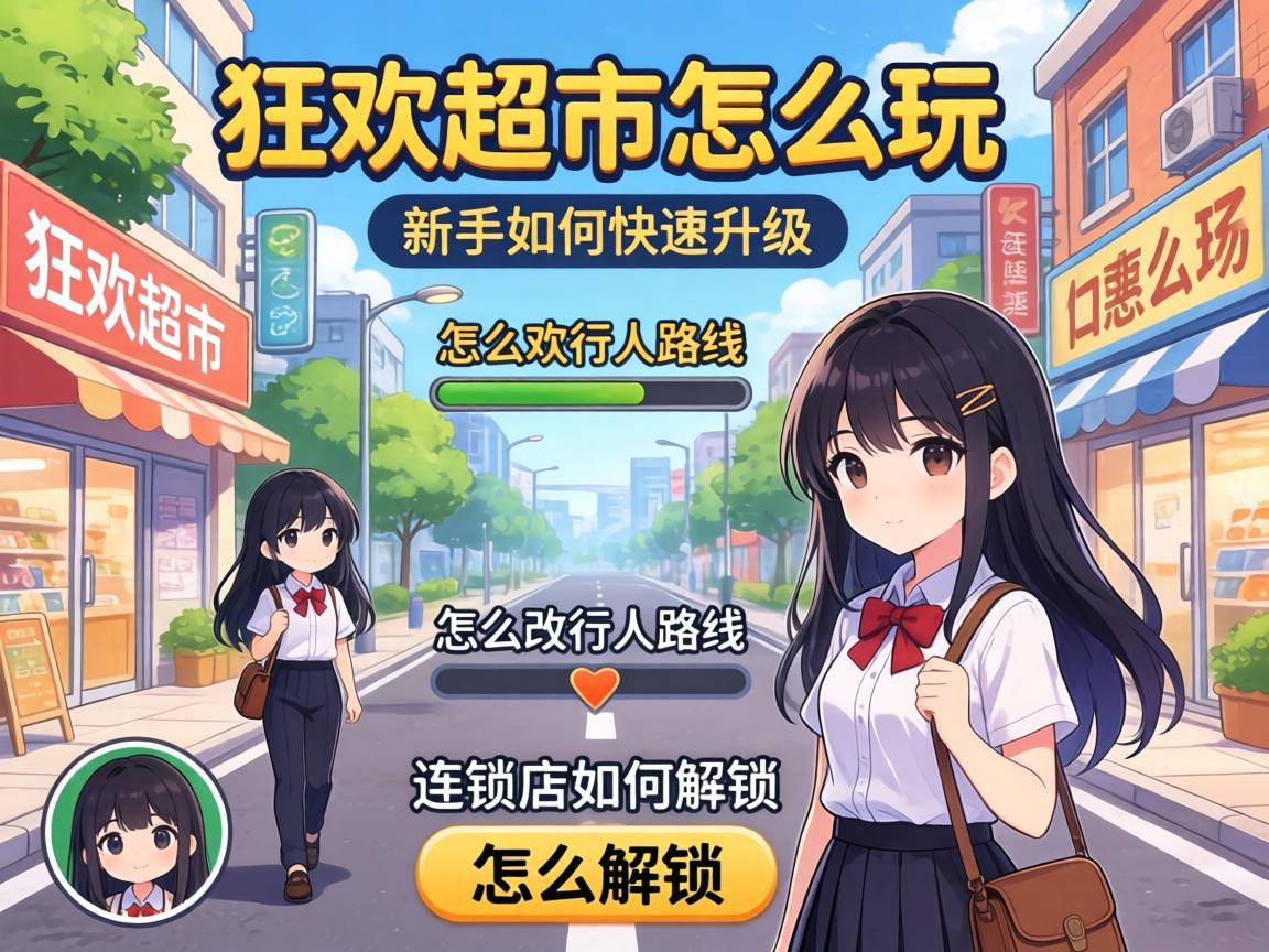 狂欢超市怎么玩,新手如何快速升级,怎么改行人路线,连锁店如何解锁 狂欢超市怎么玩,新手如何快速升级,怎么改行人路线,连锁店如何解锁