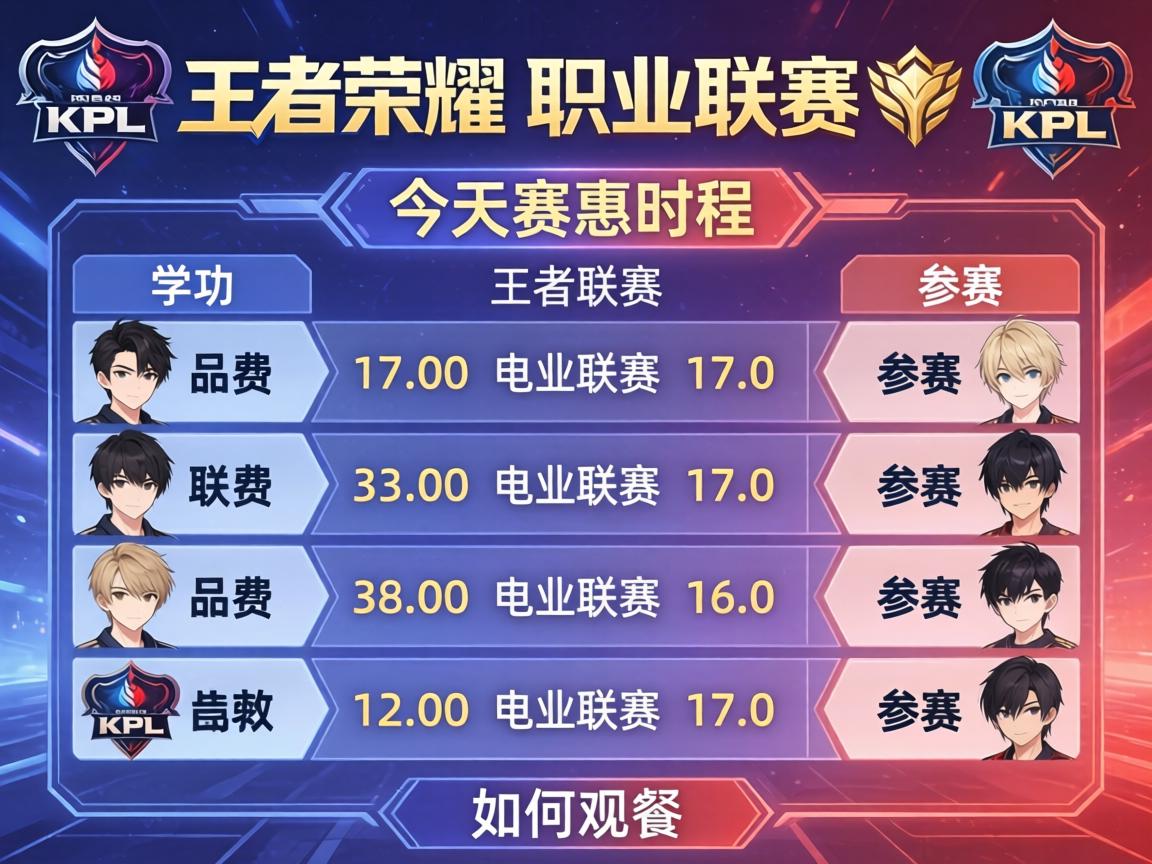王者荣耀KPL职业联赛今天赛程,具体时间安排,哪些战队参赛,如何观赛 王者荣耀KPL职业联赛今天赛程,具体时间安排,哪些战队参赛,如何观赛