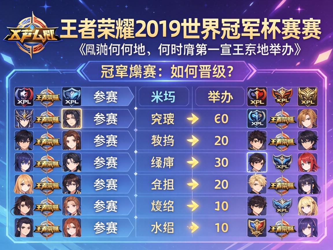 kpl王者荣耀2019世界冠军杯赛程,何时何地举办,哪些队伍参赛,如何晋级? kpl王者荣耀2019世界冠军杯赛程,何时何地举办,哪些队伍参赛,如何晋级?