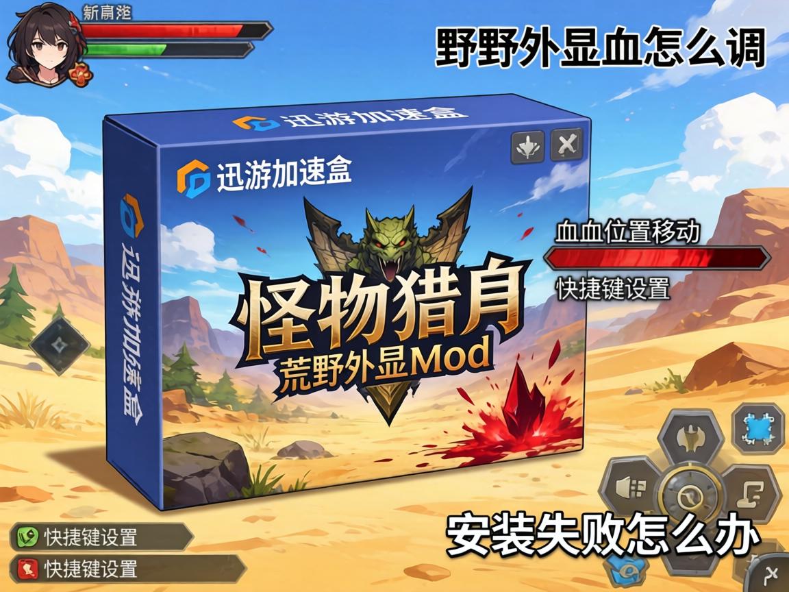 迅游加速盒怪物猎人荒野显血mod怎么调,血条位置移动,快捷键设置,安装失败怎么办 迅游加速盒怪物猎人荒野显血mod怎么调,血条位置移动,快捷键设置,安装失败怎么办