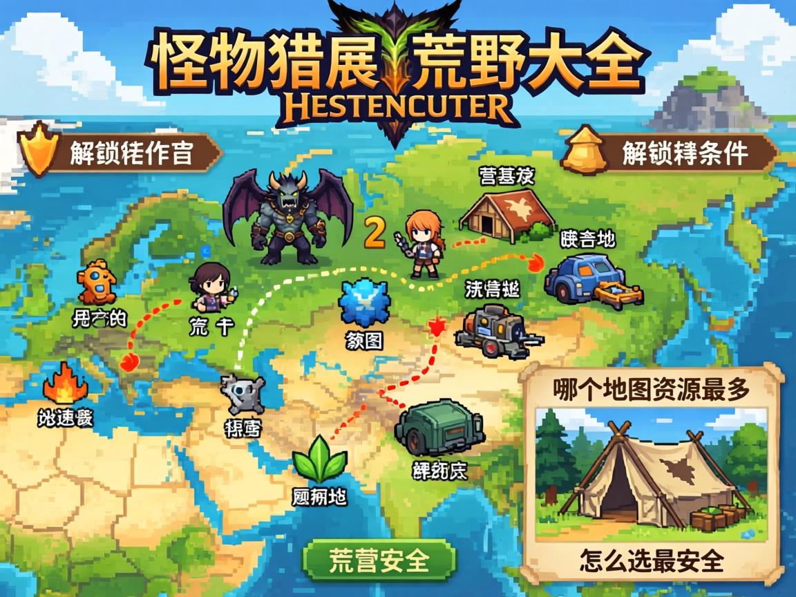 怪物猎人荒野地图大全,地图解锁条件是什么,哪个地图资源最多,营地怎么选最安全 怪物猎人荒野地图大全,地图解锁条件是什么,哪个地图资源最多,营地怎么选最安全
