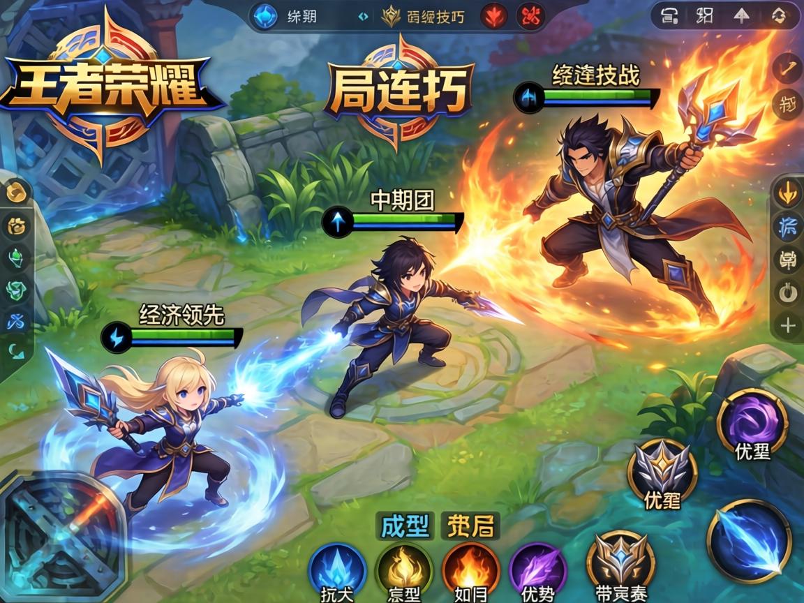 王者荣耀中局连招技巧,中期团战如何连招,经济领先怎么扩大优势,装备成型后如何带节奏 王者荣耀中局连招技巧,中期团战如何连招,经济领先怎么扩大优势,装备成型后如何带节奏