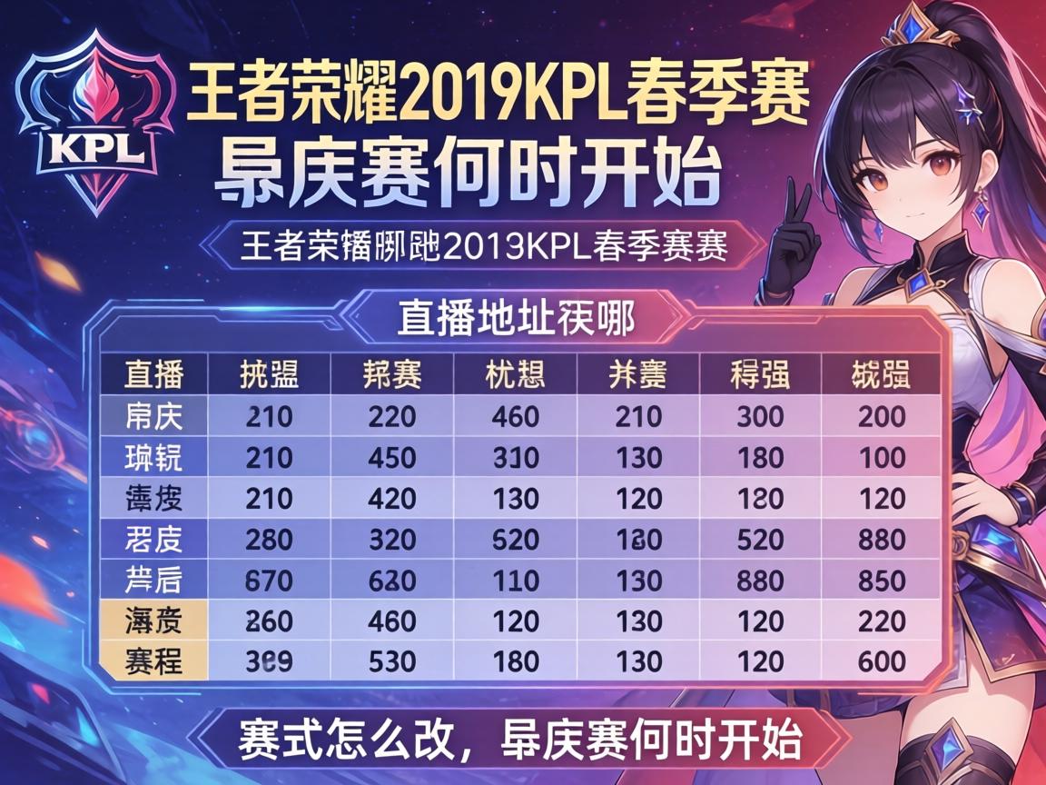 王者荣耀2019KPL春季赛赛程,直播地址在哪,赛制怎么改,季后赛何时开始? 王者荣耀2019KPL春季赛赛程,直播地址在哪,赛制怎么改,季后赛何时开始?
