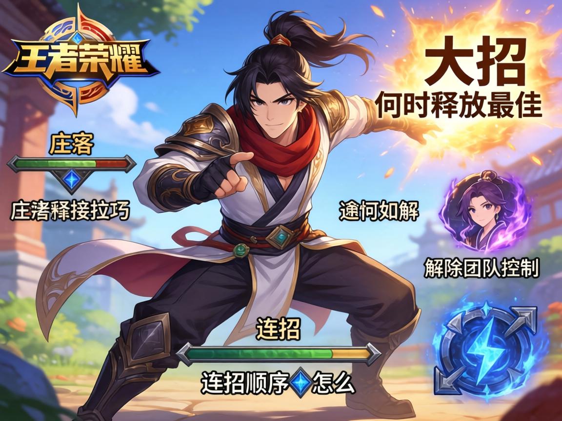 王者荣耀庄周连招技巧,大招何时释放最佳,如何解除团队控制,连招顺序怎么安排 王者荣耀庄周连招技巧,大招何时释放最佳,如何解除团队控制,连招顺序怎么安排