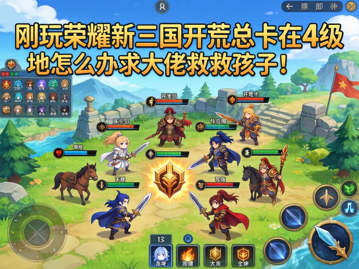 刚玩荣耀新三国,开荒总卡在4级地怎么办?求大佬救救孩子! 刚玩荣耀新三国,开荒总卡在4级地怎么办?求大佬救救孩子!