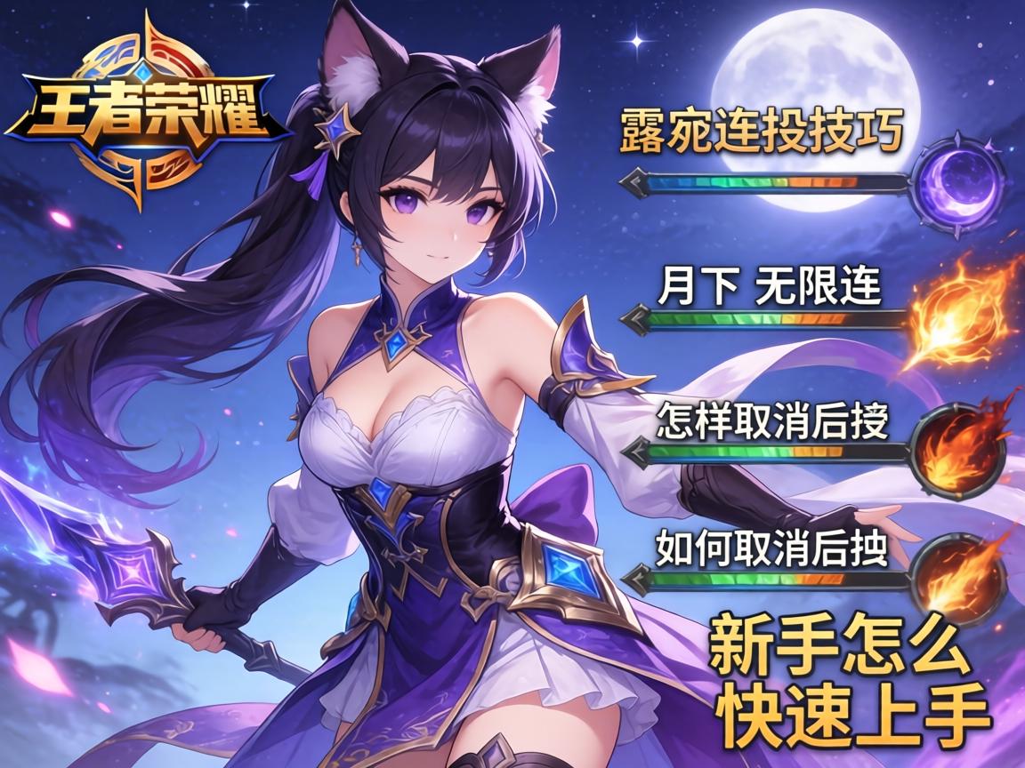 王者荣耀露娜连招技巧,如何月下无限连,怎样取消技能后摇,新手怎么快速上手 王者荣耀露娜连招技巧,如何月下无限连,怎样取消技能后摇,新手怎么快速上手