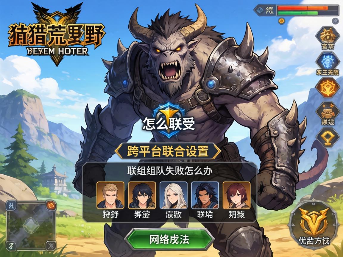 怪物猎人荒野手游怎么联机,跨平台联机设置,联机组队失败怎么办,网络优化方法 怪物猎人荒野手游怎么联机,跨平台联机设置,联机组队失败怎么办,网络优化方法