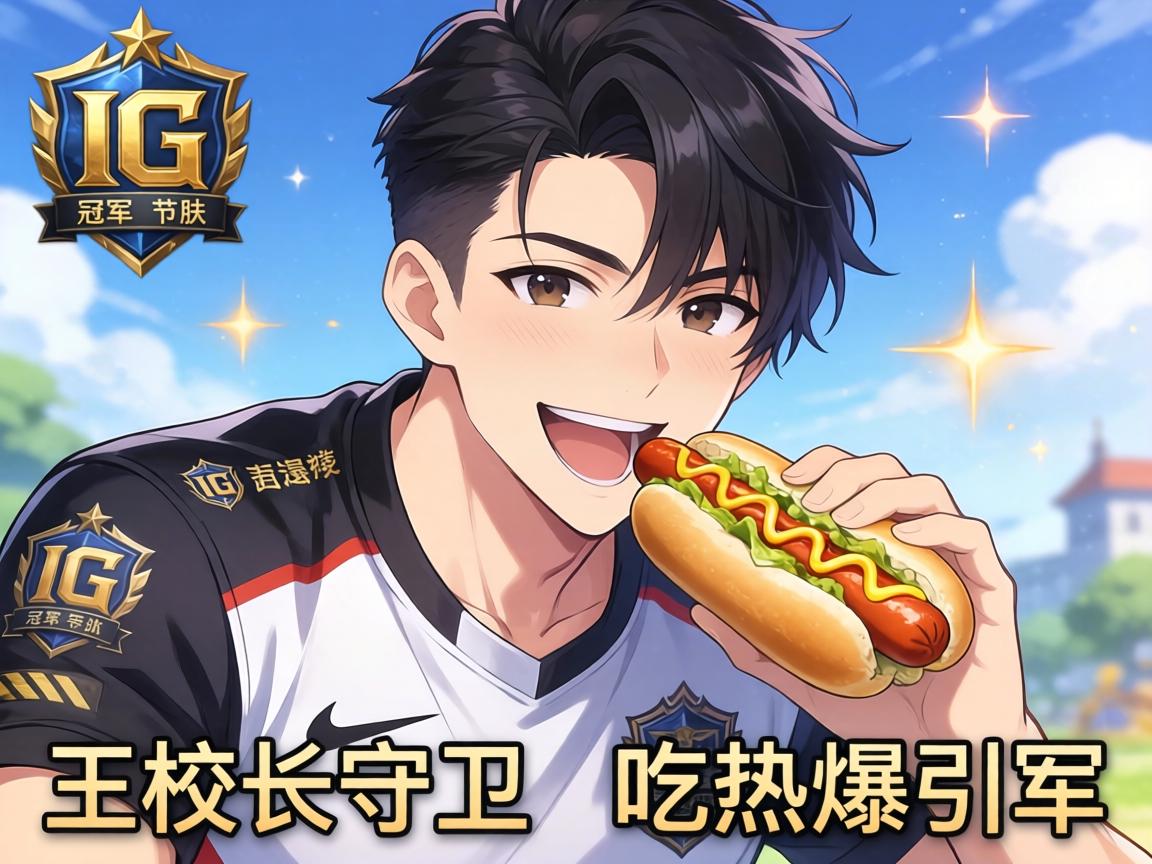 IG冠军皮肤曝光 王校长守卫吃热狗引爆笑 IG冠军皮肤曝光 王校长守卫吃热狗引爆笑