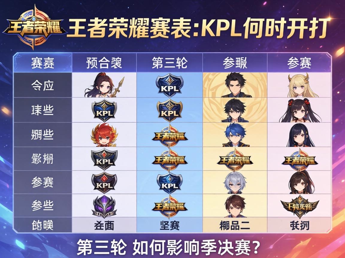 王者荣耀赛程表kpl第三轮,何时开打哪些队伍参赛,如何影响季后赛? 王者荣耀赛程表kpl第三轮,何时开打哪些队伍参赛,如何影响季后赛?
