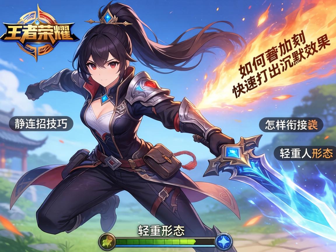 王者荣耀静连招技巧,如何快速打出沉默效果,怎样衔接轻重剑形态 王者荣耀静连招技巧,如何快速打出沉默效果,怎样衔接轻重剑形态