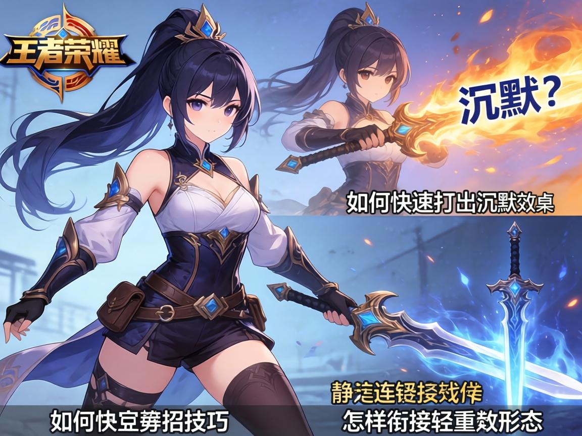 王者荣耀静连招技巧,如何快速打出沉默效果,怎样衔接轻重剑形态 王者荣耀静连招技巧,如何快速打出沉默效果,怎样衔接轻重剑形态