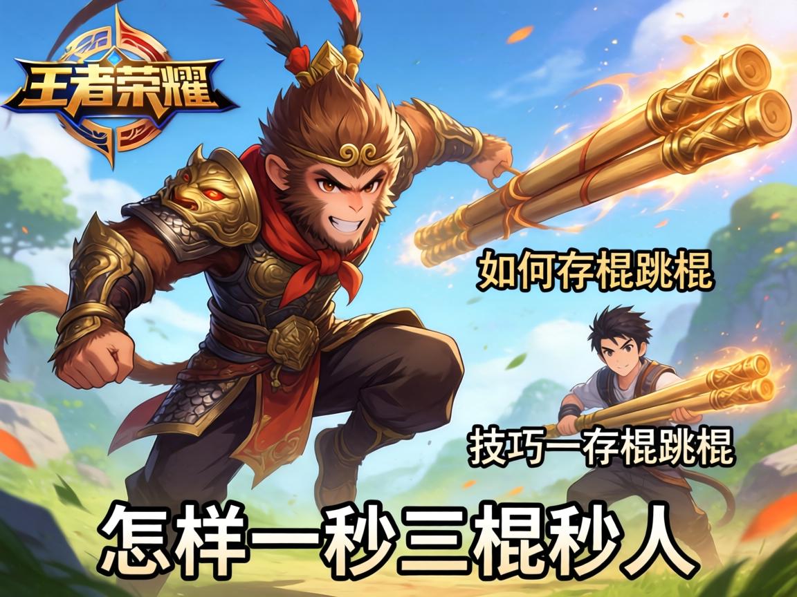 王者荣耀猴子技巧连招,如何存棍跳棍,怎样一秒三棍秒人 王者荣耀猴子技巧连招,如何存棍跳棍,怎样一秒三棍秒人